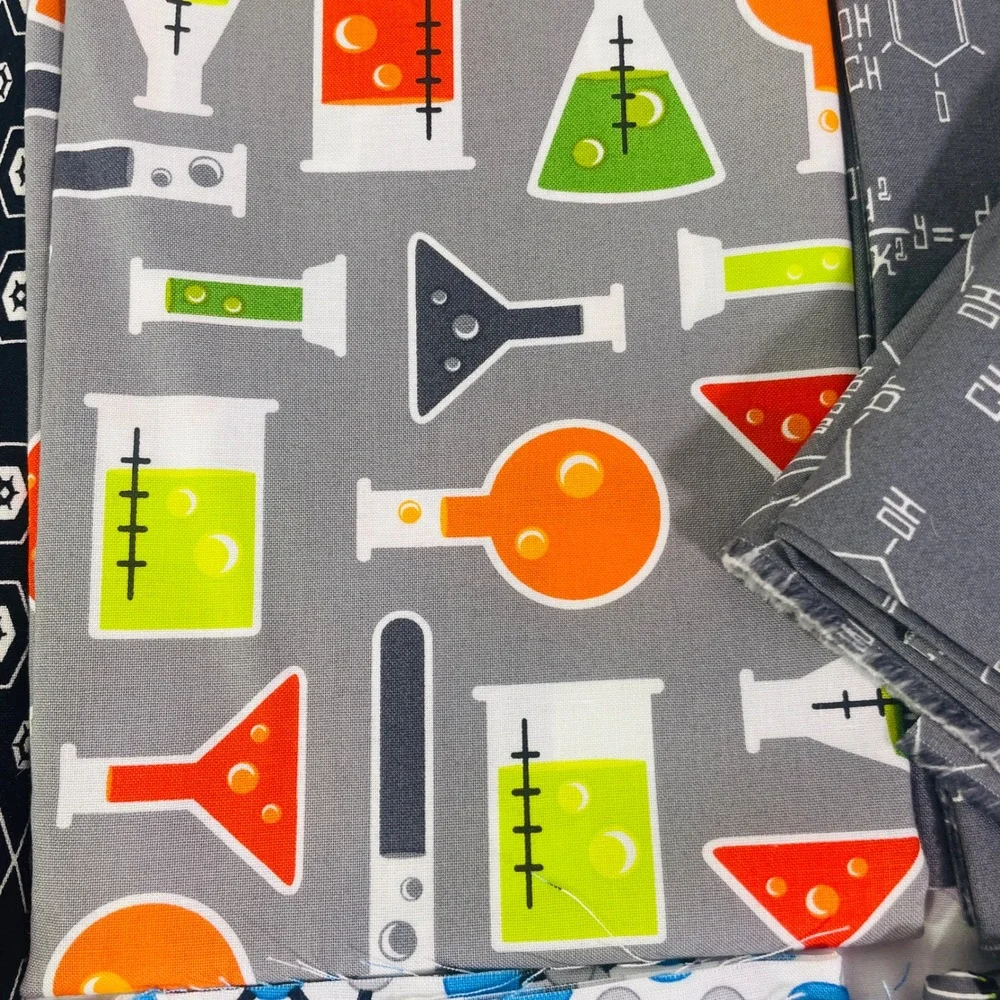 Robert Kaufman Quilt Kit Fabric Bundle 5.25 yds Science Chemistry Biology DNA